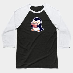 Cute Bookish Penguin Baseball T-Shirt